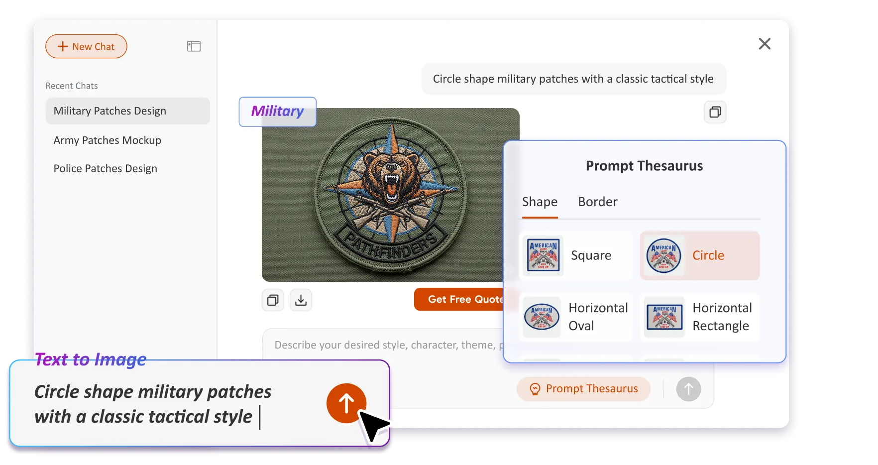 Free Text to Image Art AI Patch Generator