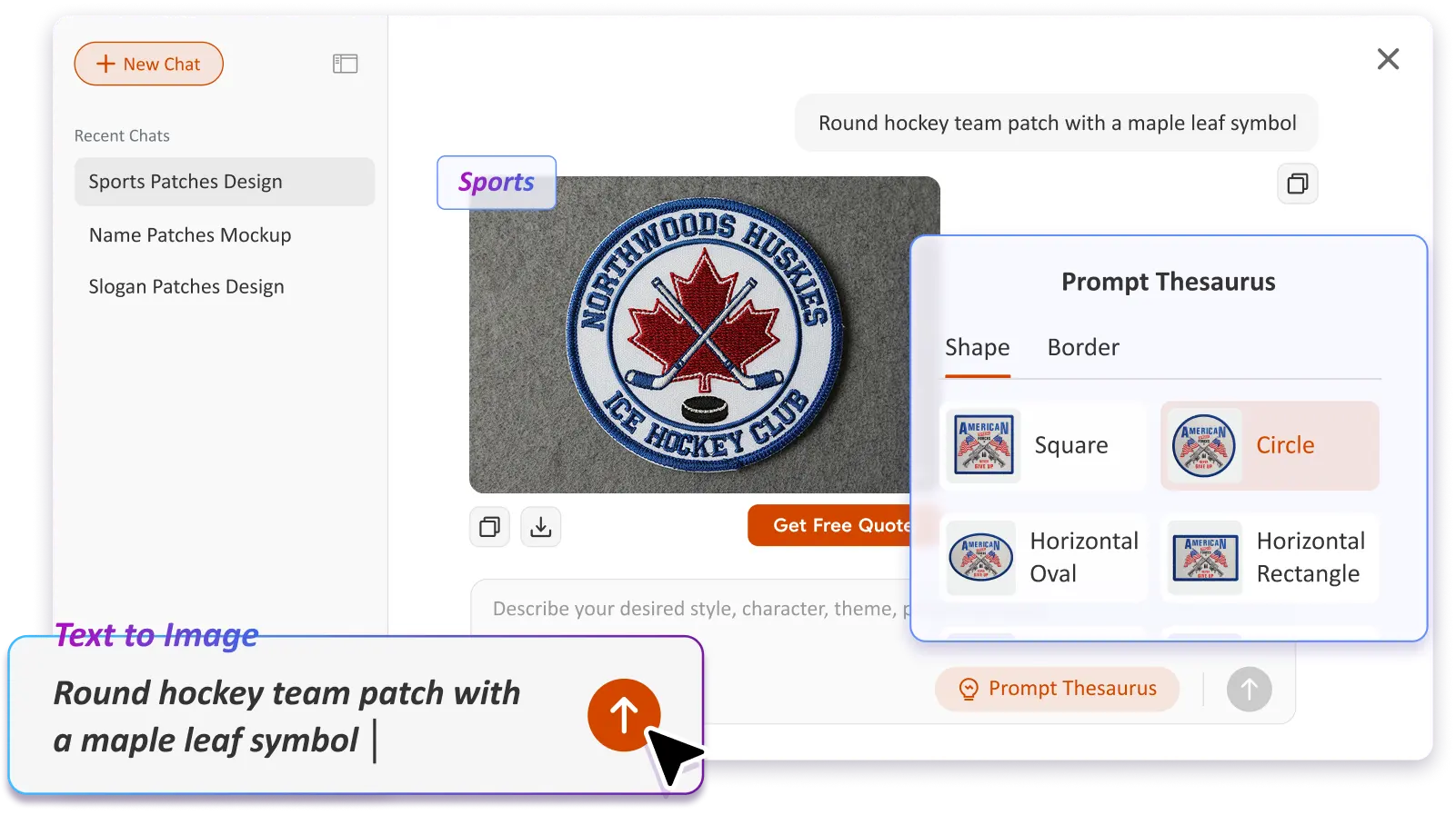 Free Text to Image Art AI Patch Generator