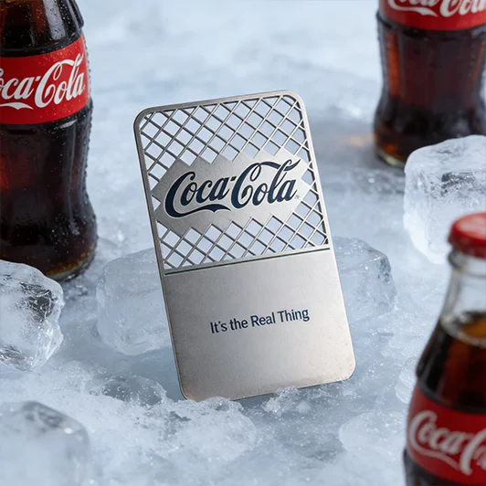 Custom Metal Business Cards for CocaCola