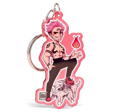 Custom Red Acrylic Keychain with Printed Anime Custom Red Acrylic Keychain with Printed Anime