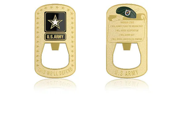 US Army Challenge Coin Bottle Opener US Army Challenge Coin Bottle Opener