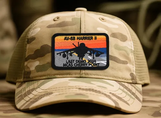 Military Hats with Patches