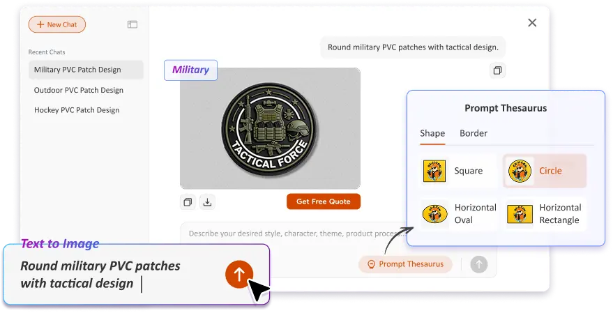 Free Text to Image Art AI Patch Generator