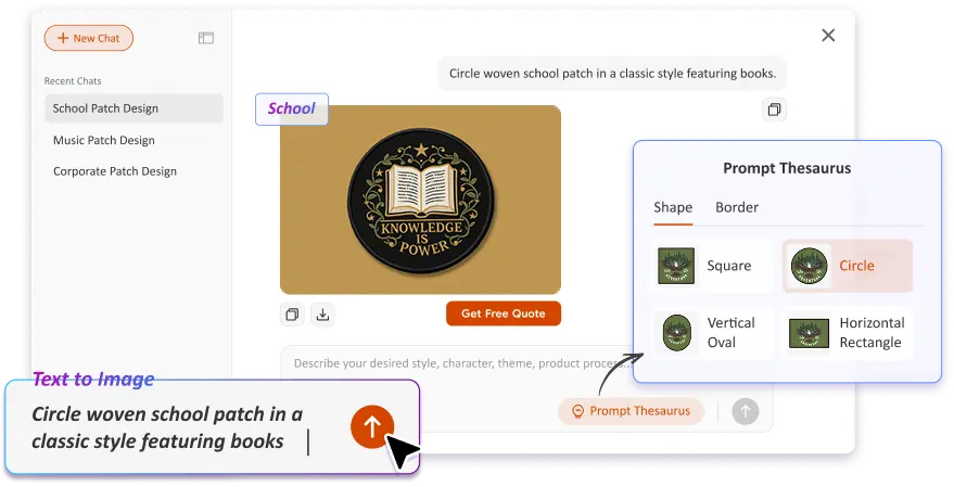 Free Text to Image Art AI Patch Generator