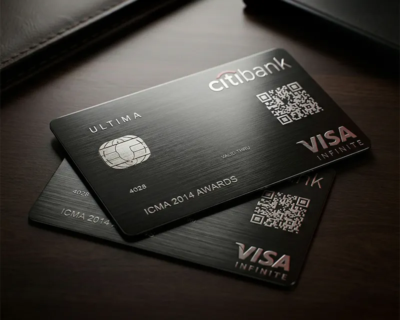 Metal Credit-Style Cards with QR Code Metal Credit-Style Cards with QR Code