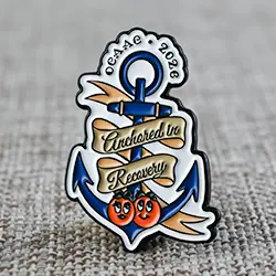 Anchored in Recovery Pin Badges