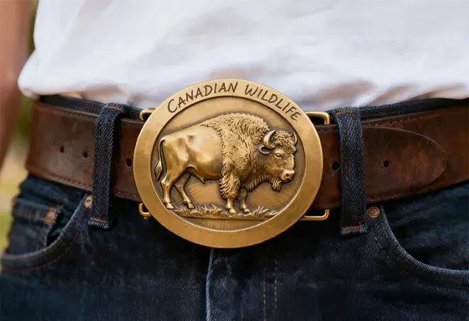 Vintage Bison Belt Buckle Canada