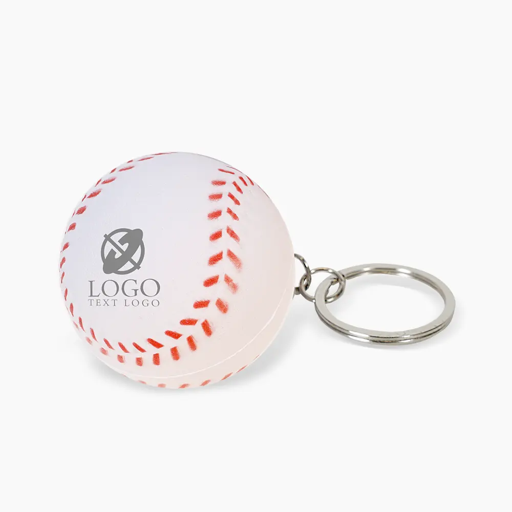 Baseball Shaped PU Stress Reliever Key Chain