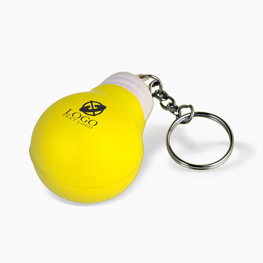 Lightbulb Shaped PU Stress Reliever Key Chain