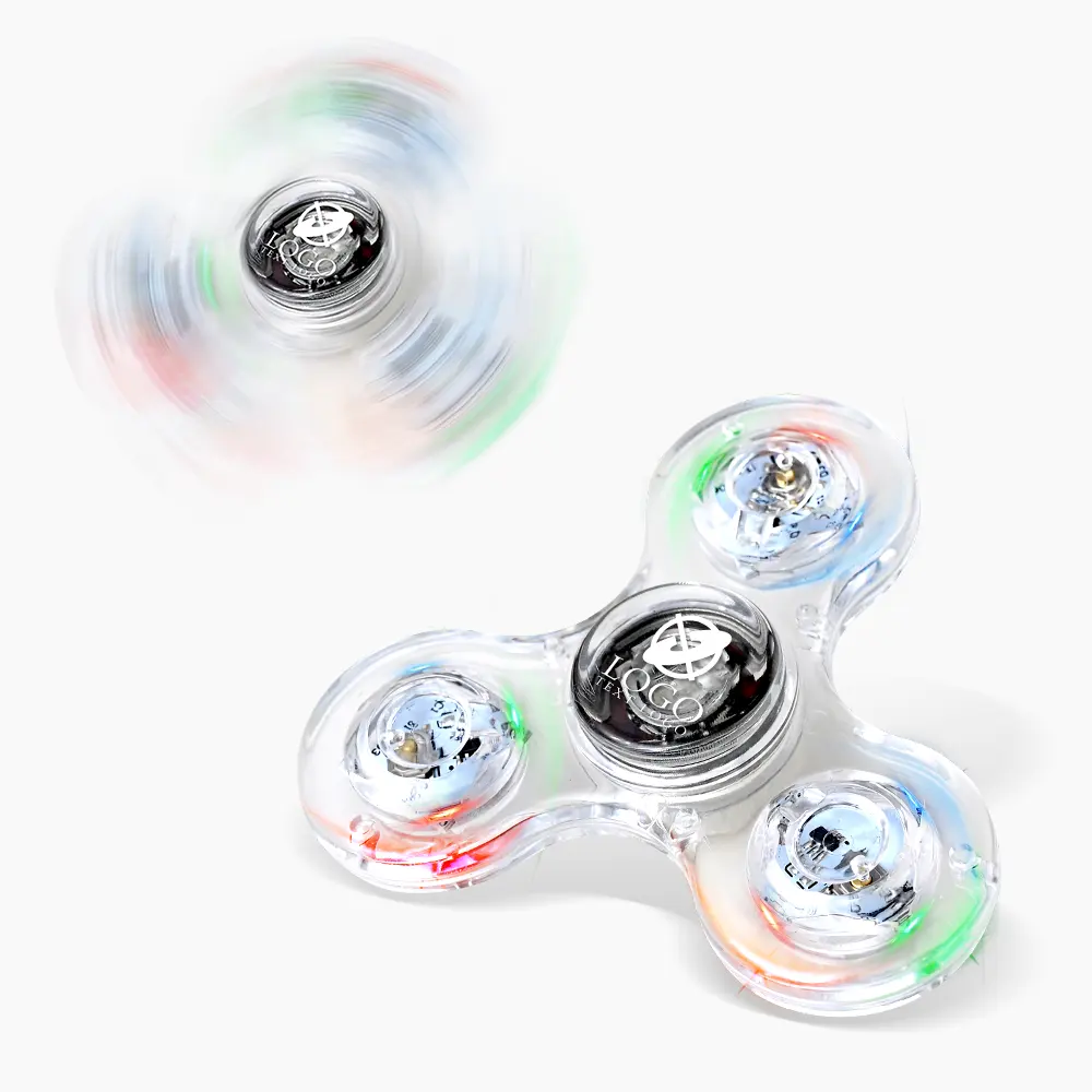 Custom Transparent LED Light Fidget Spinner Toys