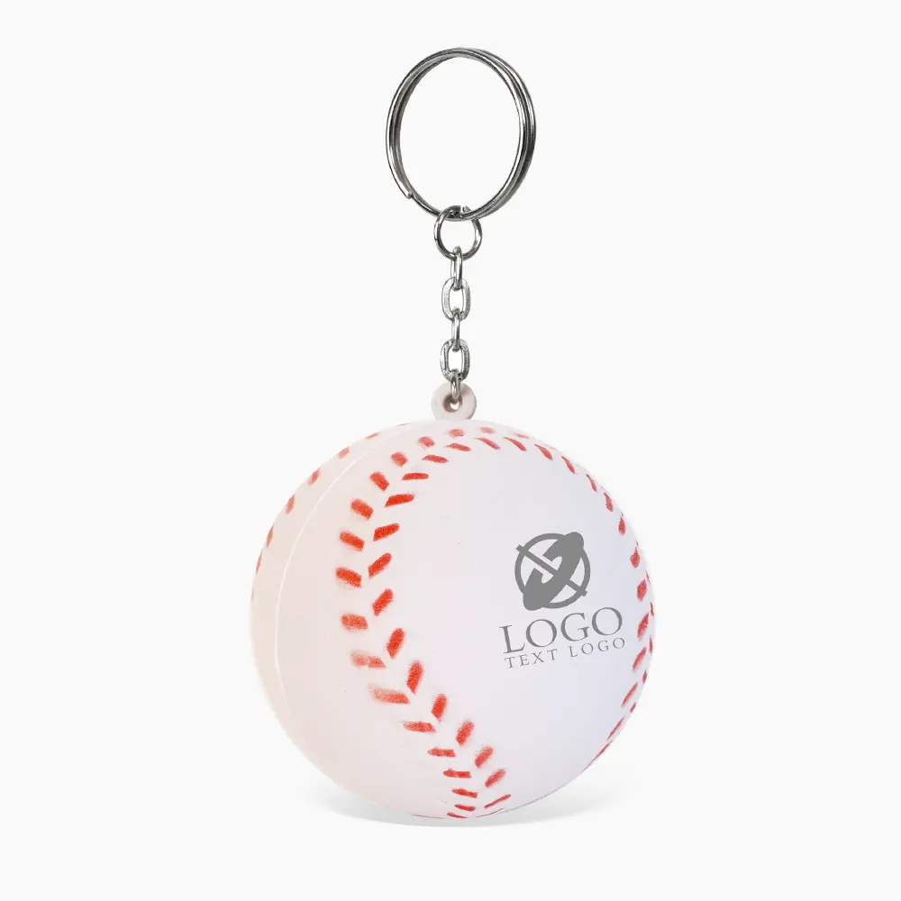 Baseball Shaped PU Stress Reliever Key Chain