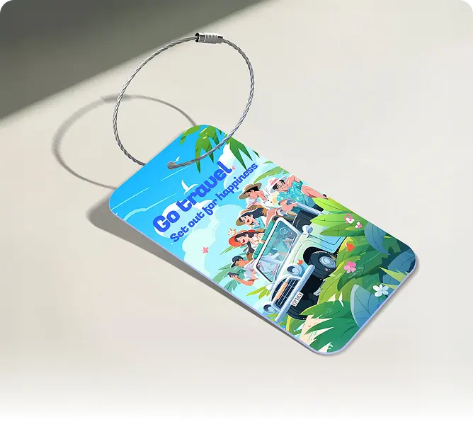 Promotional Small Plastic Luggage Tags with Cable Loops Promotional Small Plastic Luggage Tags with Cable Loops