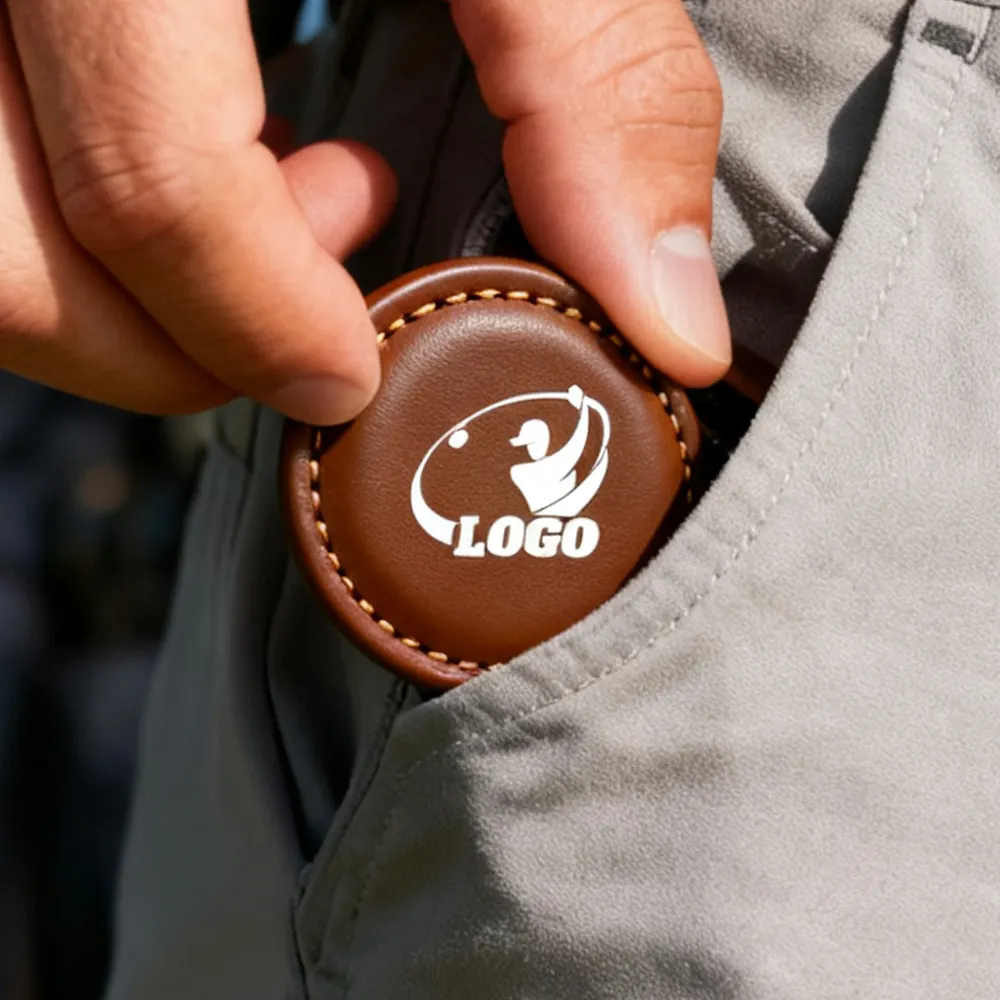 Custom Leather Magnetic Golf Ball Marker Custom Leather Magnetic Golf Ball Marker