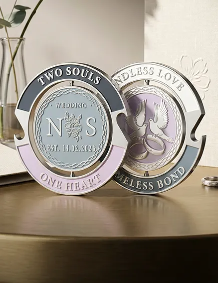 Two Souls Personalized Wedding Spinner Coins Two Souls Personalized Wedding Spinner Coins