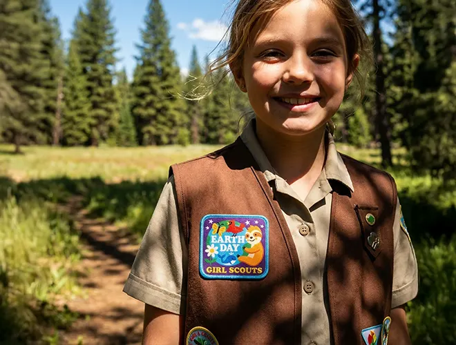 Girl Scout Patches Earth Day on Vest