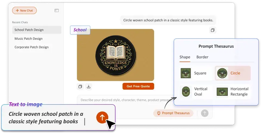 Free Text to Image Art AI Patch Generator