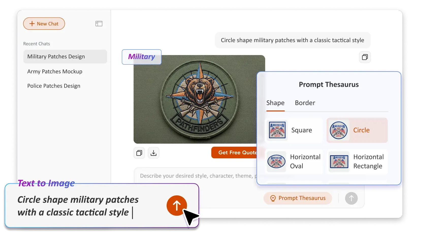 Free Text to Image Art AI Patch Generator