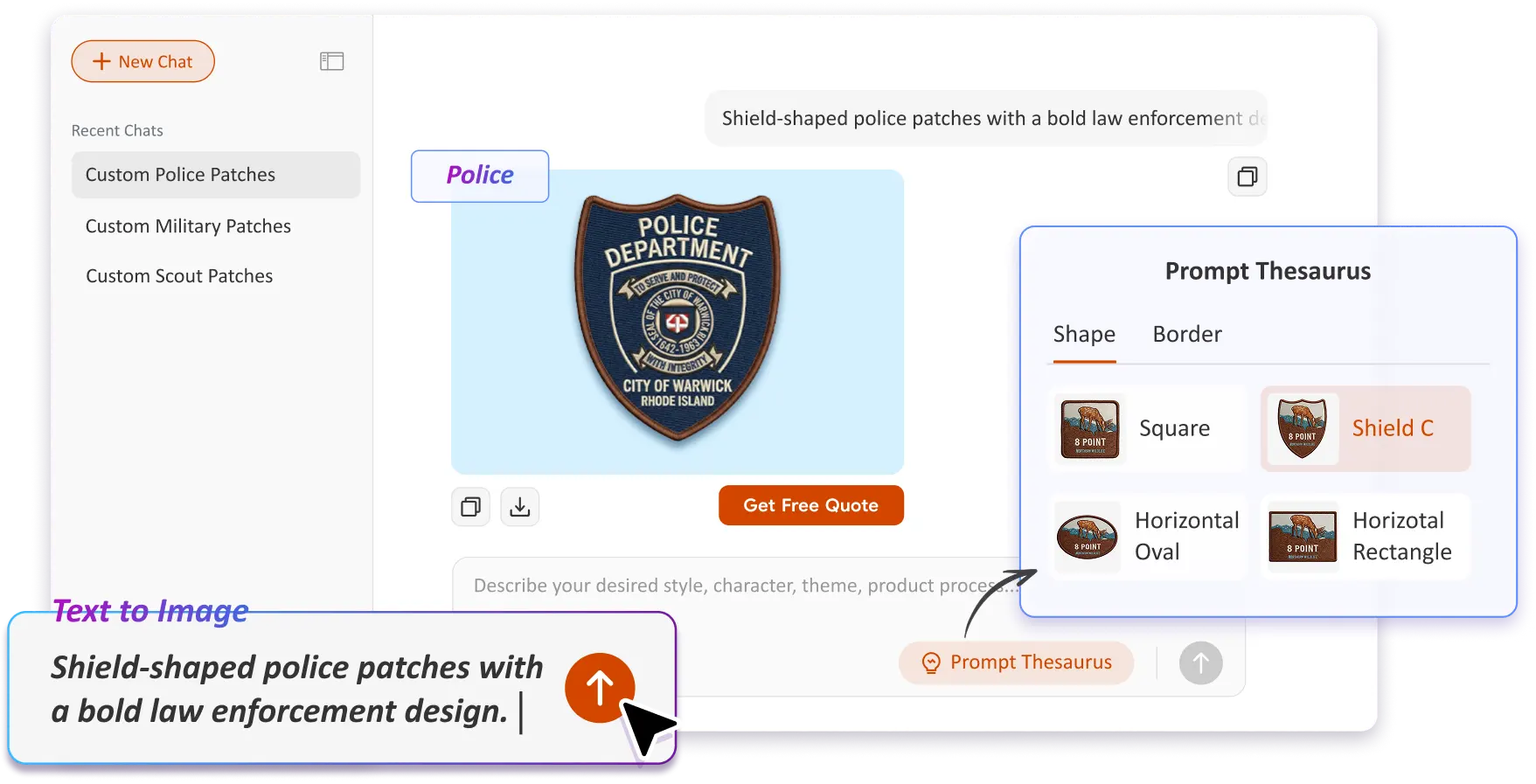 Free Text to Image Art AI Patch Generator