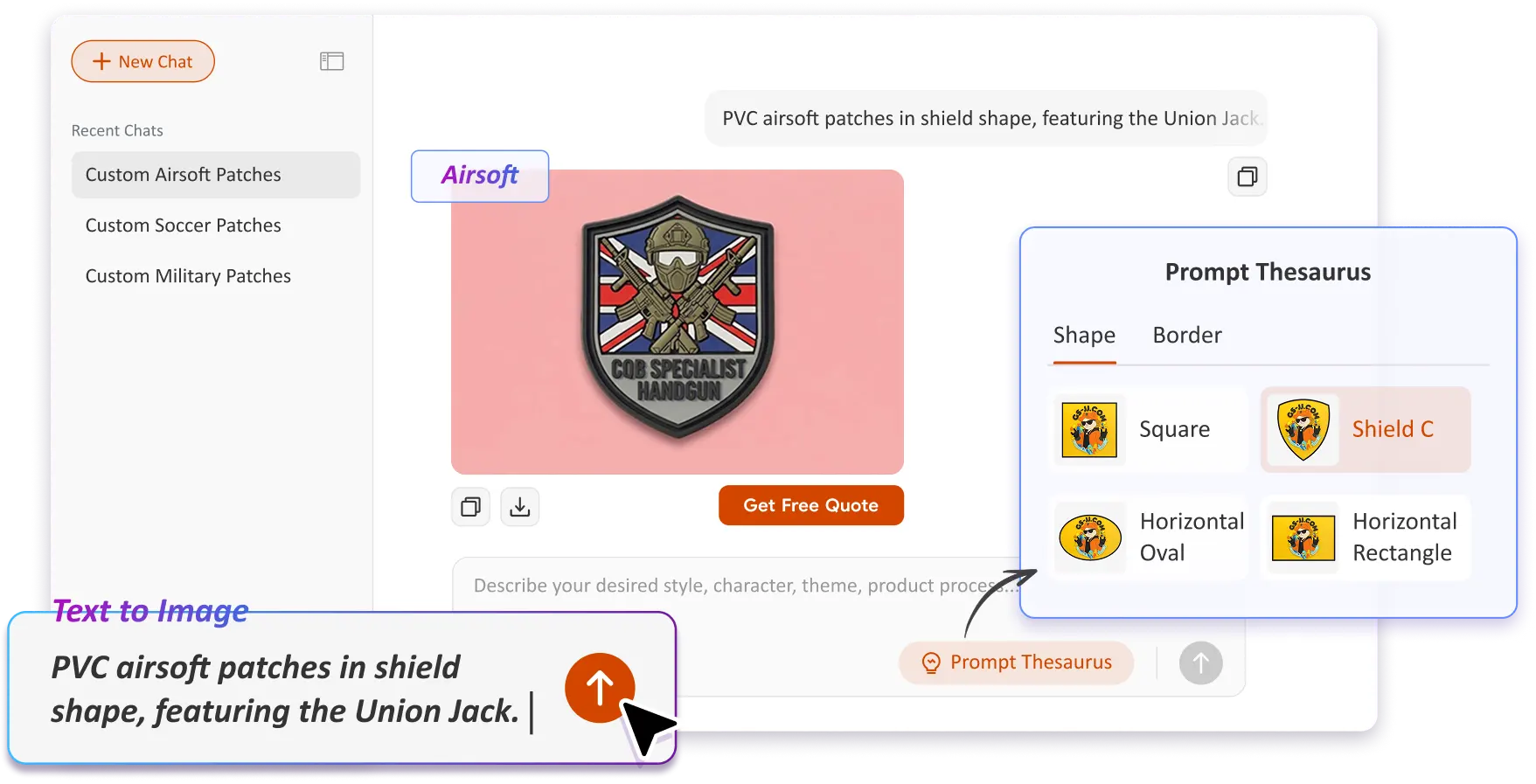 Free Text to Image Art AI Patch Generator Free Text to Image Art AI Patch Generator