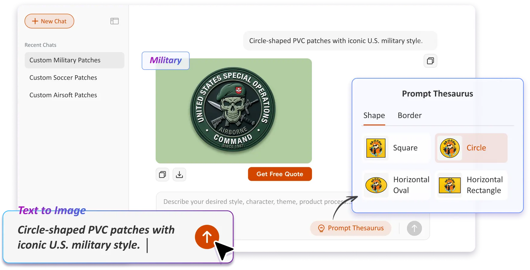 Free Text to Image Art AI Patch Generator
