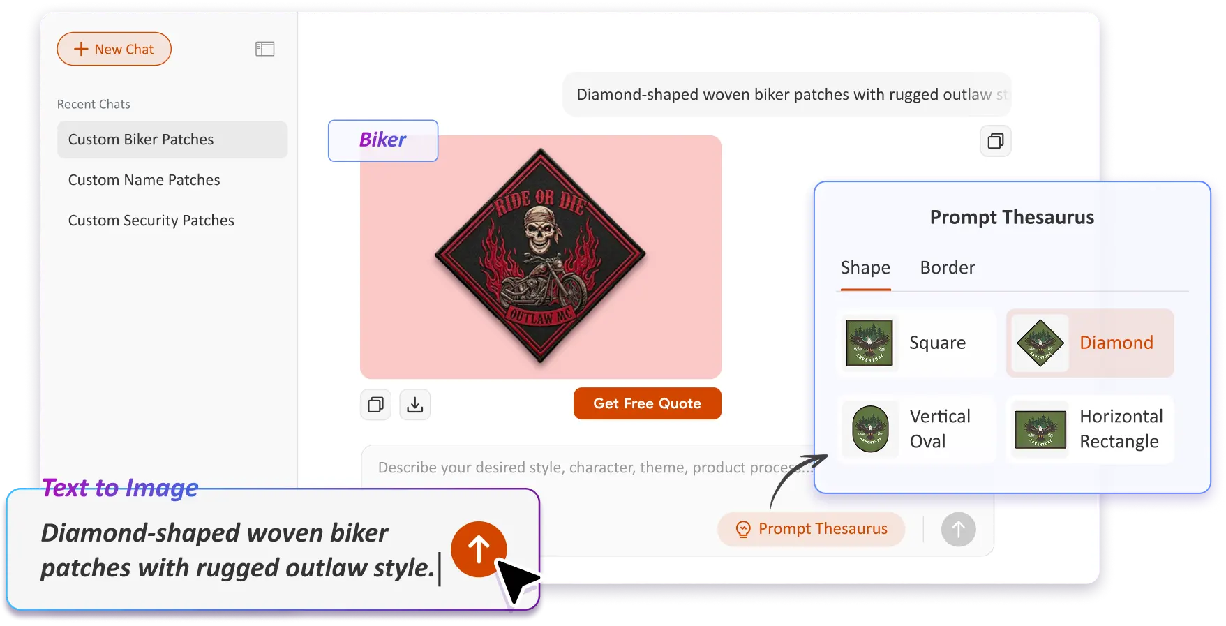 Free Text to Image Art AI Patch Generator