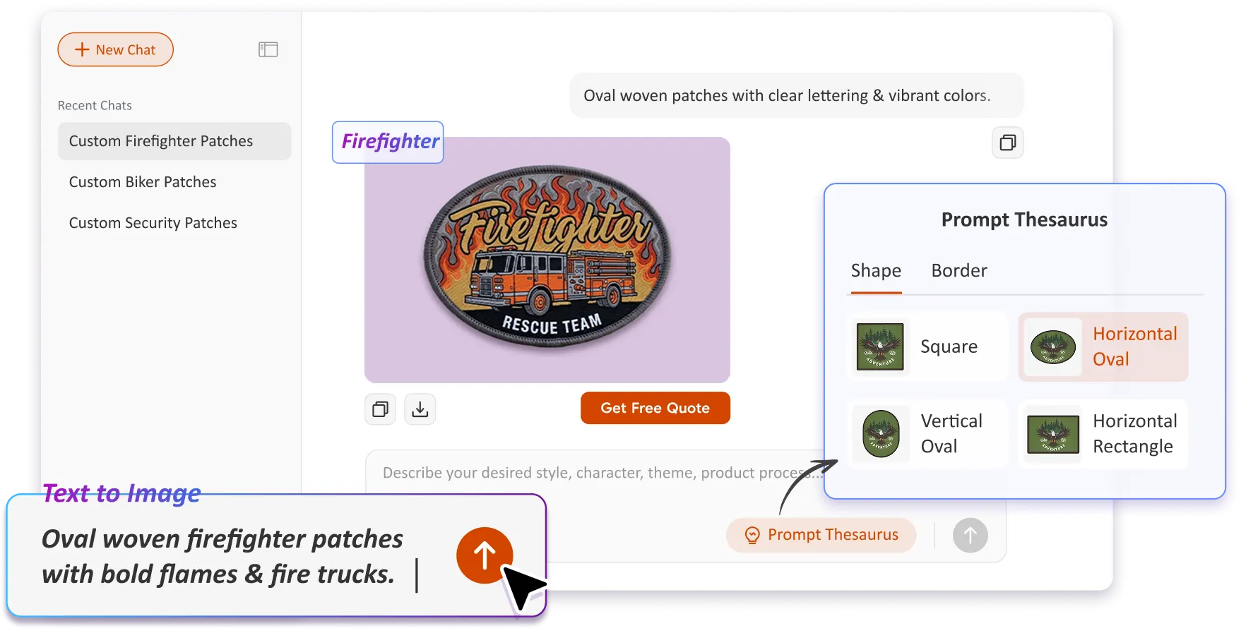 Free Text to Image Art AI Patch Generator