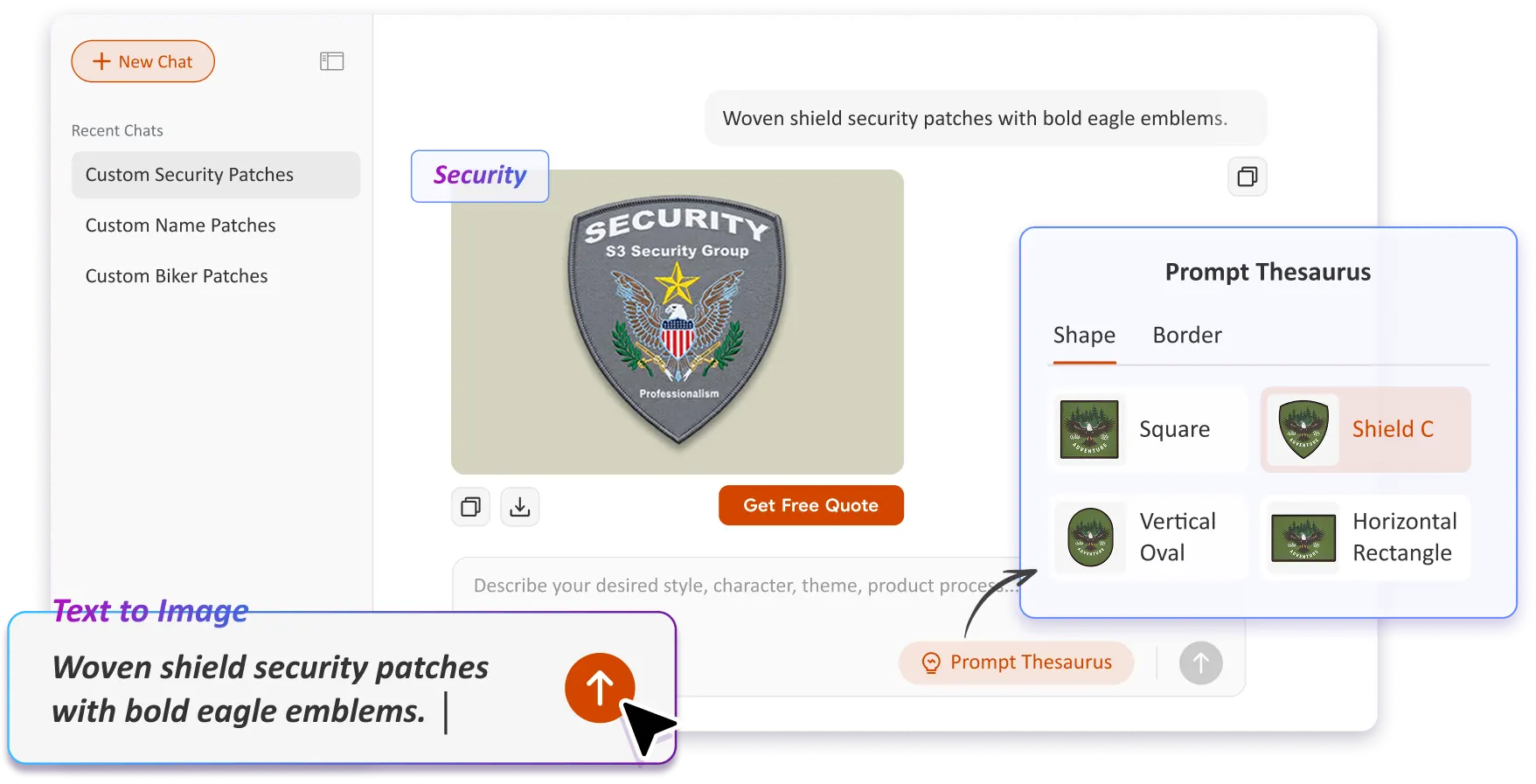 Free Text to Image Art AI Patch Generator