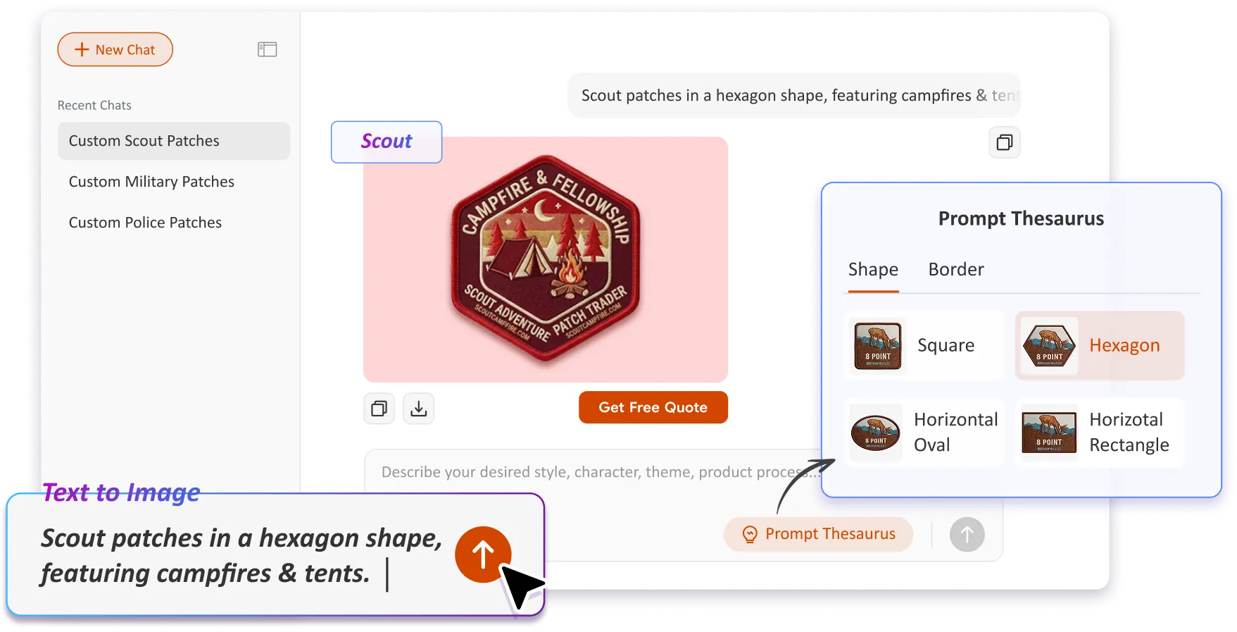 Free Text to Image Art AI Patch Generator