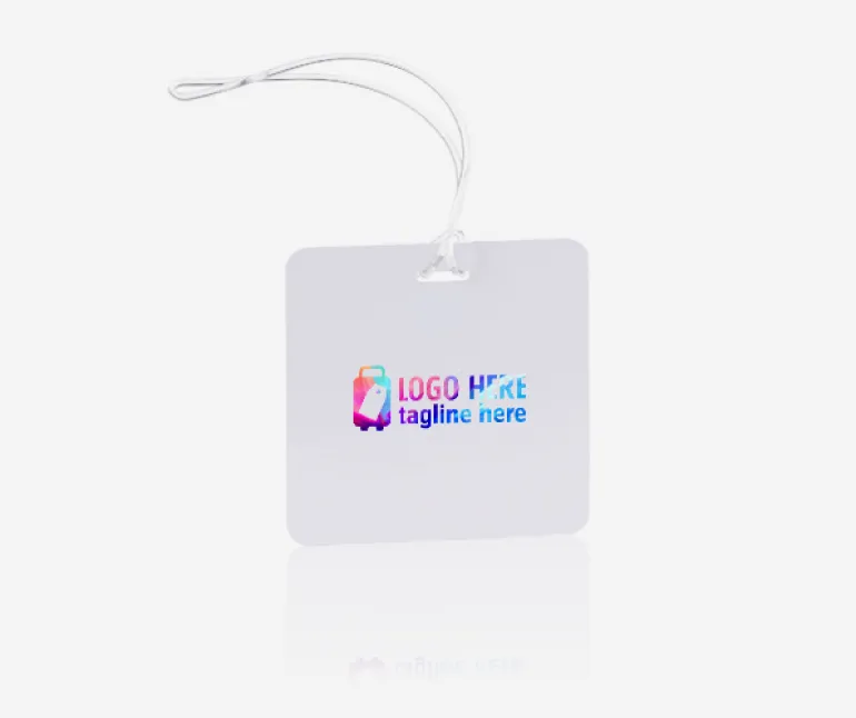 Full Color Square Plastic Luggage Tags With Strap