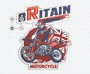 Motorcycle Embroidery Patches Template