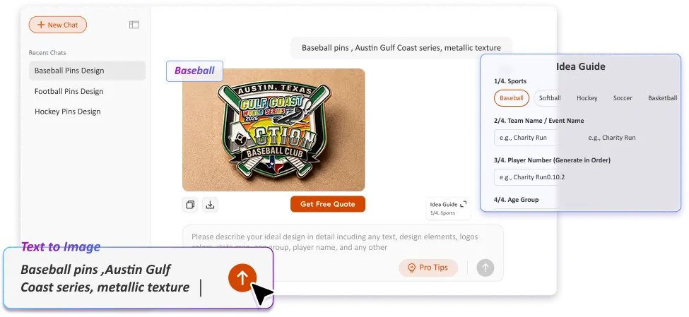 Free Text to Image Art AI Pin Generator