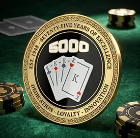 Gold Metal Poker Chip Challenge Coin