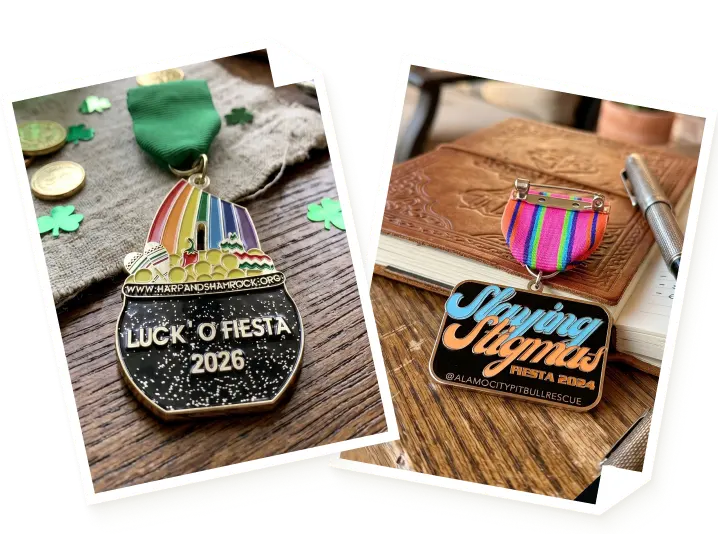 Display of custom pins for customers