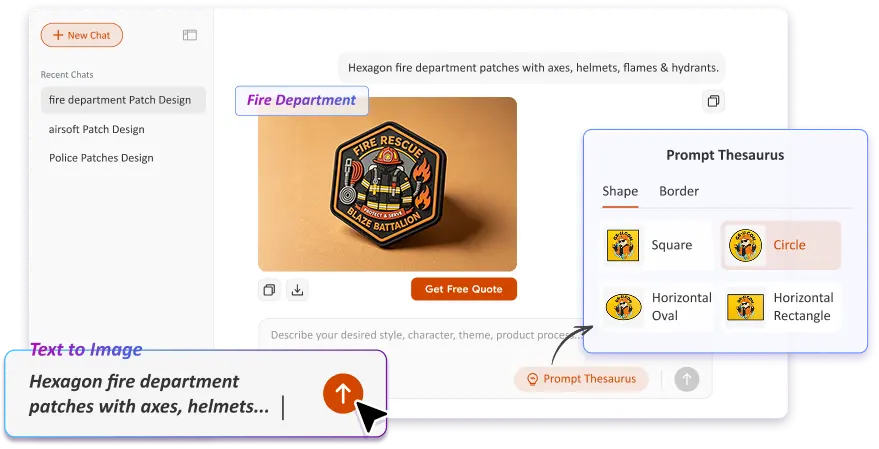 Free Text to Image Art AI Patch Generator