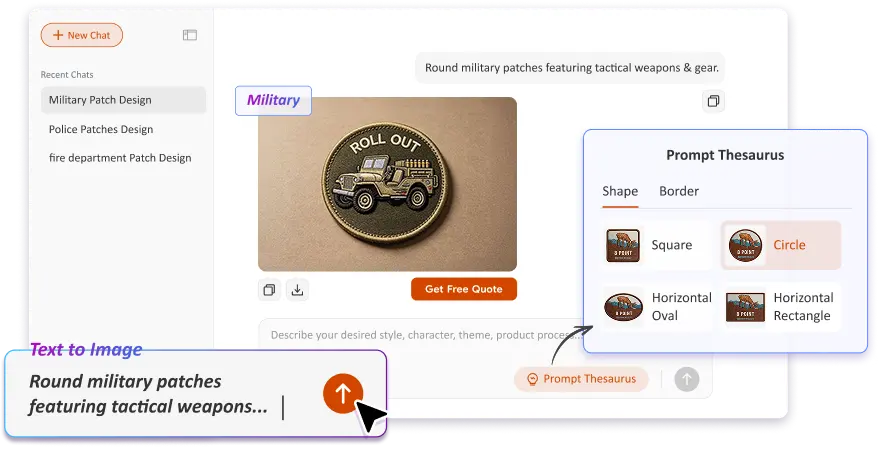 Free Text to Image Art AI Patch Generator