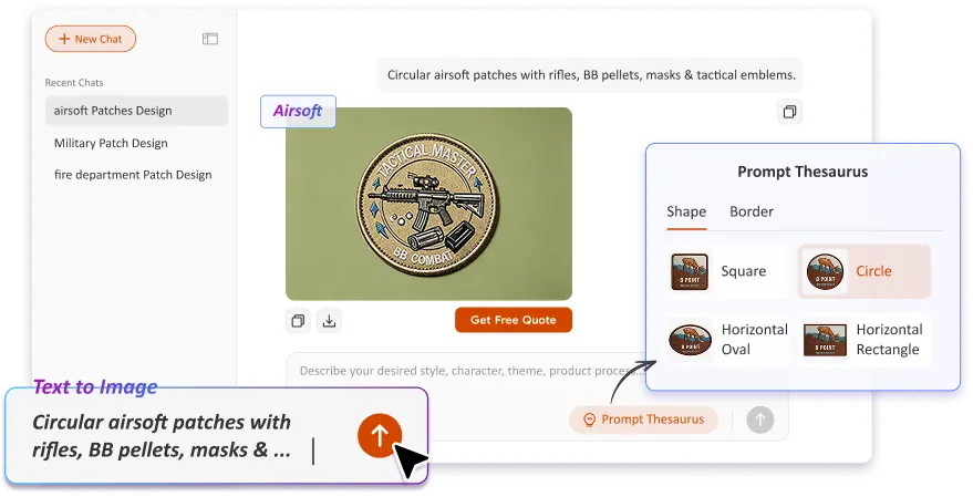 Free Text to Image Art AI Patch Generator