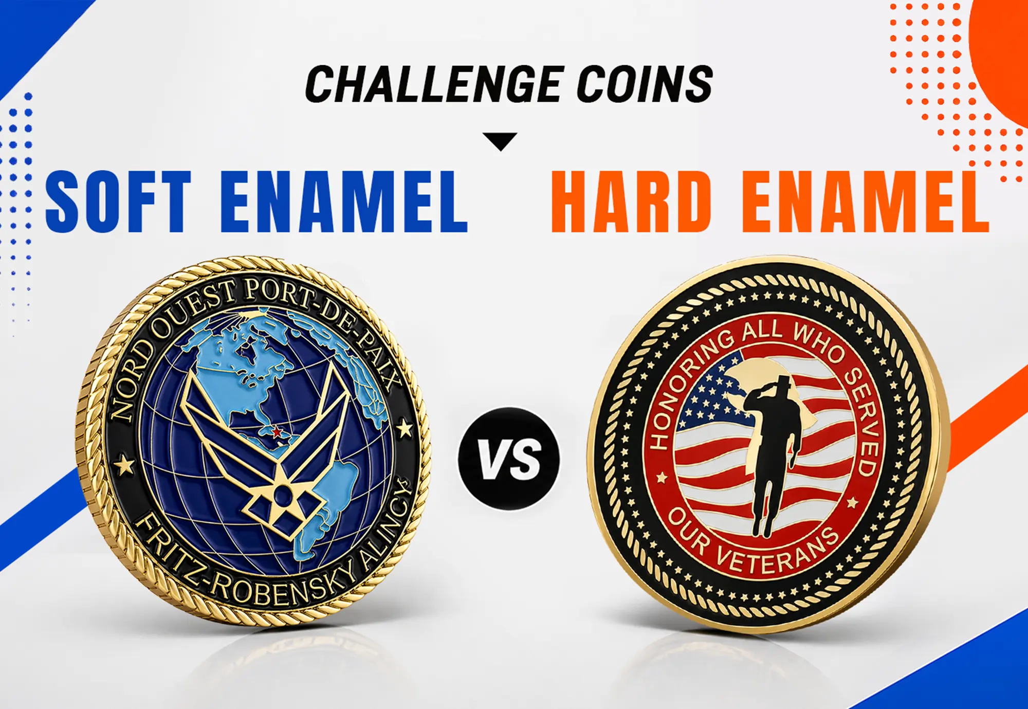 Difference Between Soft Enamel and Hard Enamel Challenge Coin
