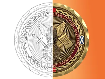 3-D real-effect of USMC challenge coins