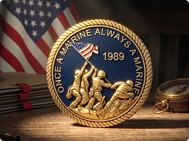 Custom Marine Corps Challenge Coins No Minimum