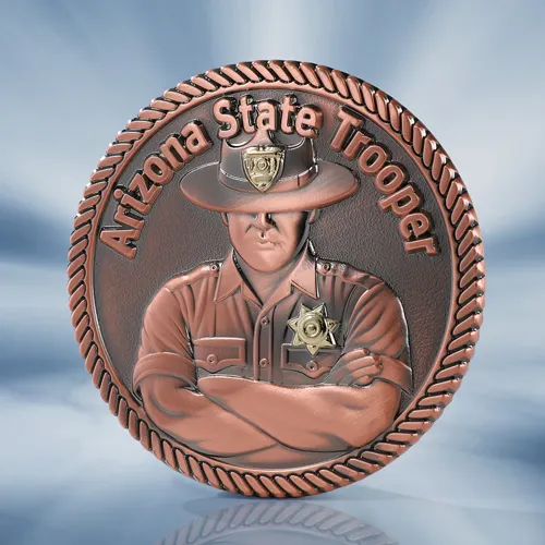 3D Challege coin with a portrait