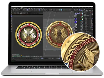2-D approval of USMC challenge coins