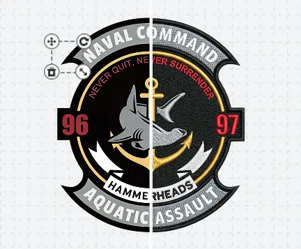 Embroidery Navy Patches Template