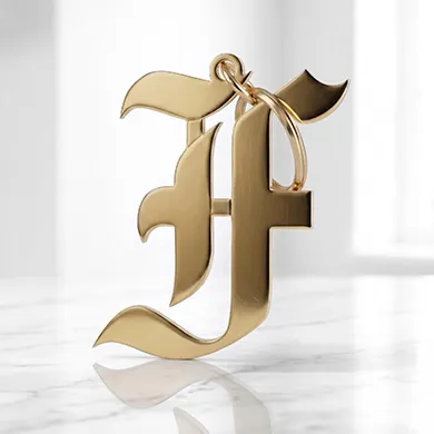 Custom gold cursive name keychain
