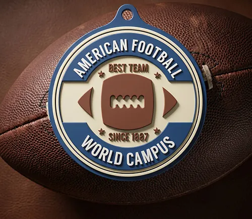 Classic American Football PVC Medal