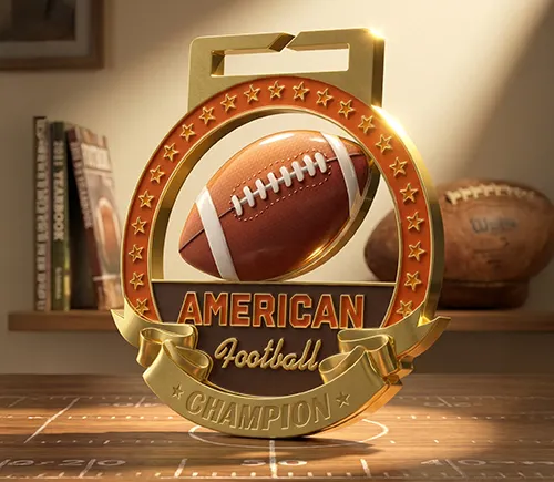 Football UV Printed 3D Medal