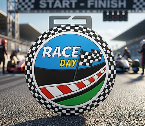 Vibrant Race Day PVC Medal