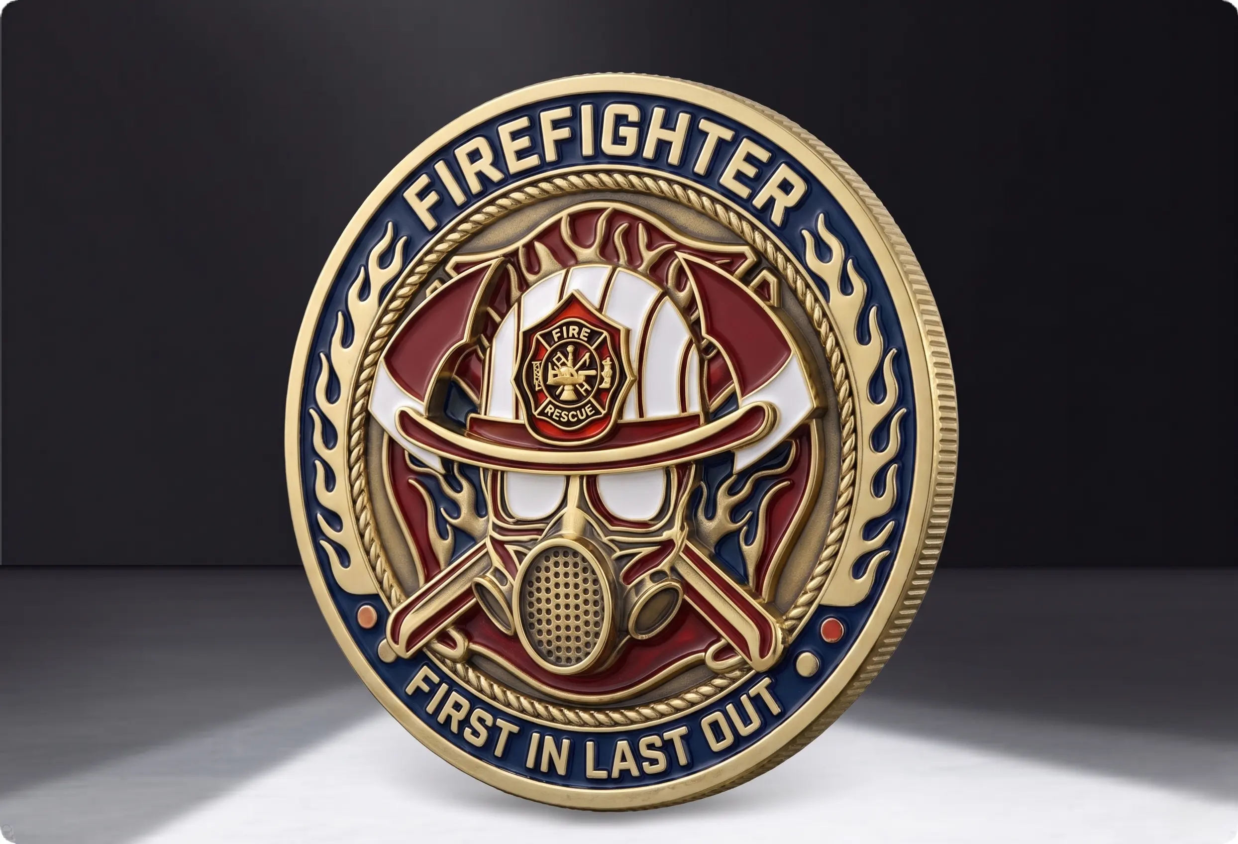 Soft Enamel Firefighter Coins