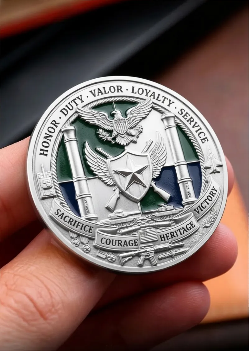 Military Commemorative Silver Challenge Coin Military Commemorative Silver Challenge Coin