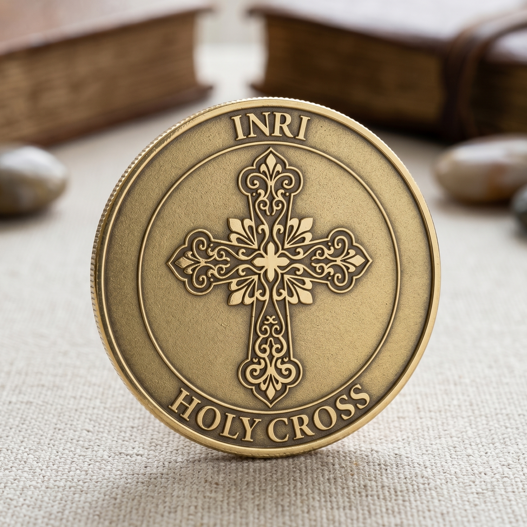 Holy cross Christian challenge coins Holy cross Christian challenge coins