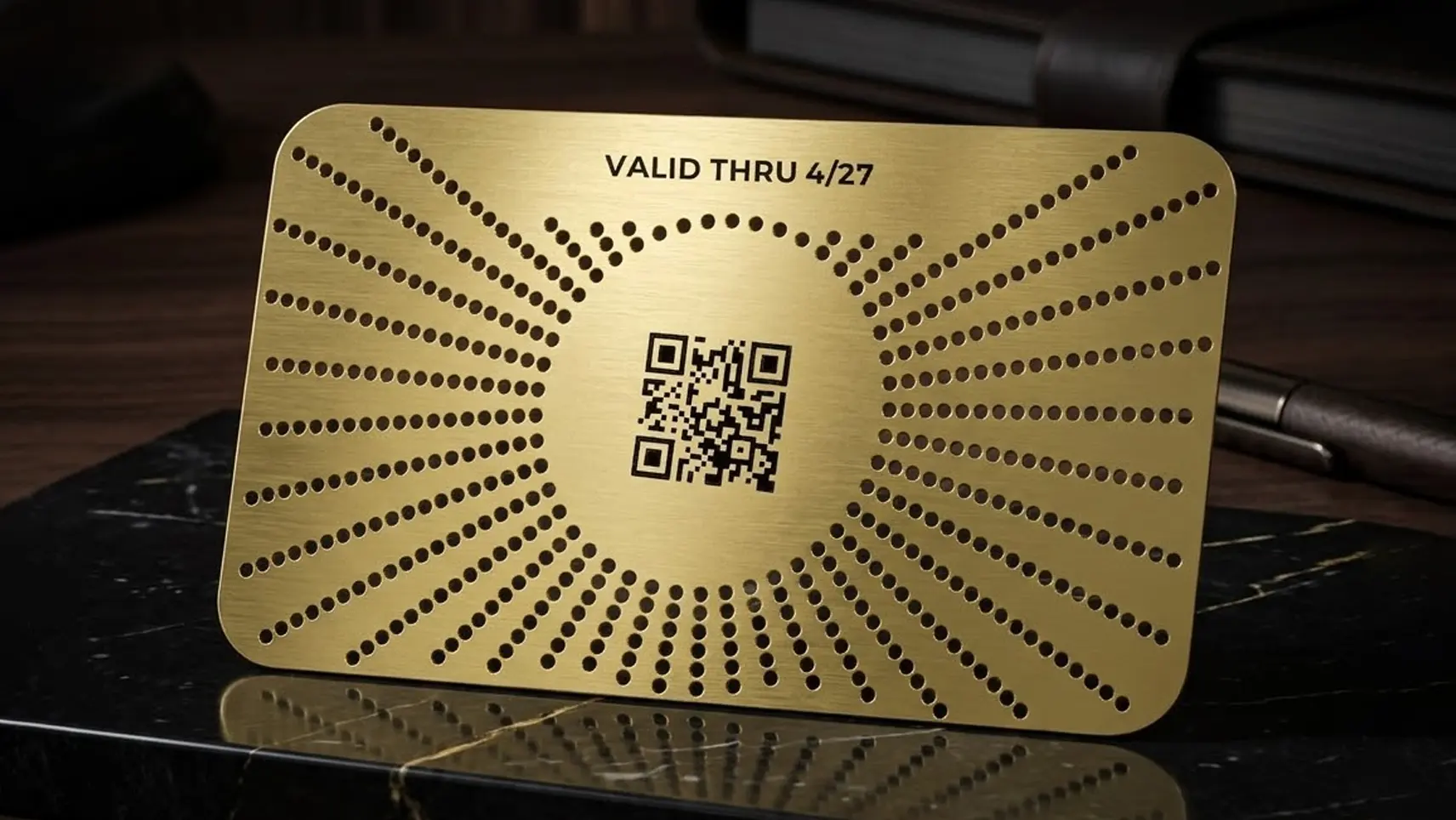 Gold QR Code Metal Business Cards Gold QR Code Metal Business Cards